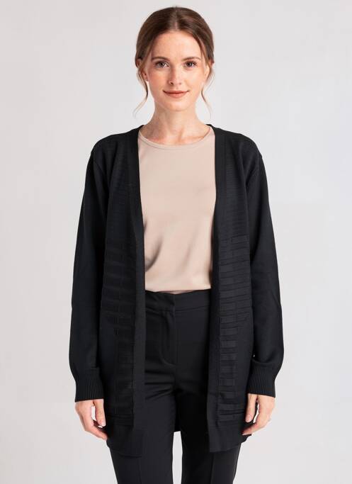 Vestă cu mâneci lungi guler în v negru CHRISTY femme