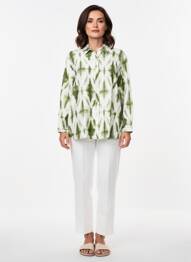 Cămașă țesătură crep mâneci lungi verde CHRISTY femme