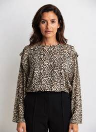 Top guler rotund mâneci lungi bej MAELLE femme