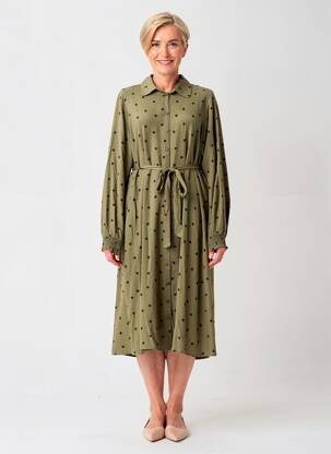 Rochie lungă mâneci lungi mâneci lungi verde ZHENZI femeie
