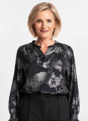 Bluză mâneci lungi mâneci lungi negru ZHENZI femeie