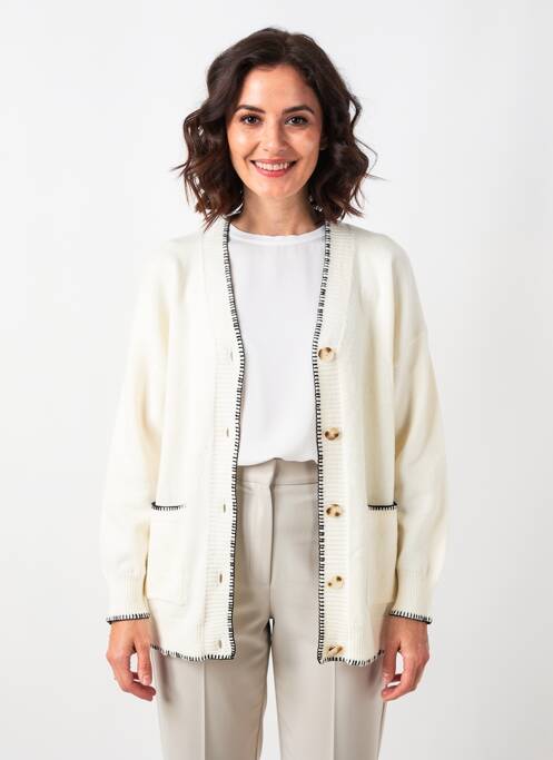 Vestă cu mâneci lungi elasticitate bej CHRISTY femme