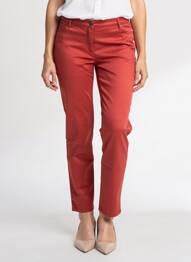 Pantalon slim țesătură poplin mărime normală portocaliu BETTY BARCLAY femme