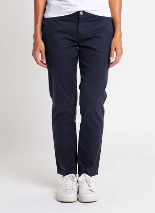 Pantalon chino țesătură poplin mărime normală albastru PARA MI femeie