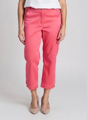 Pantalon 7/8 țesătură poplin mărime normală roz DIANE LAURY femeie