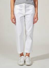 Pantalon 7/8 țesătură poplin mărime normală alb BETTY BARCLAY femme