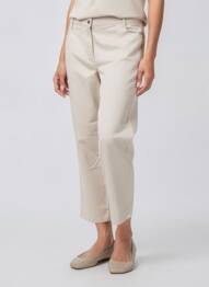 Pantalon 7/8 țesătură poplin mărime normală bej BETTY BARCLAY femme