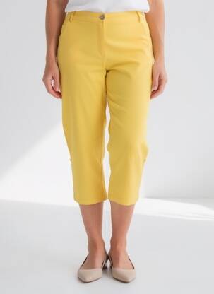 Pantalon trei sferturi elasticitate mărime normală galben AGATHE & LOUISE femeie