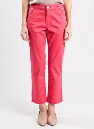 Pantalon trei sferturi țesătură poplin mărime normală roz PARA MI femme