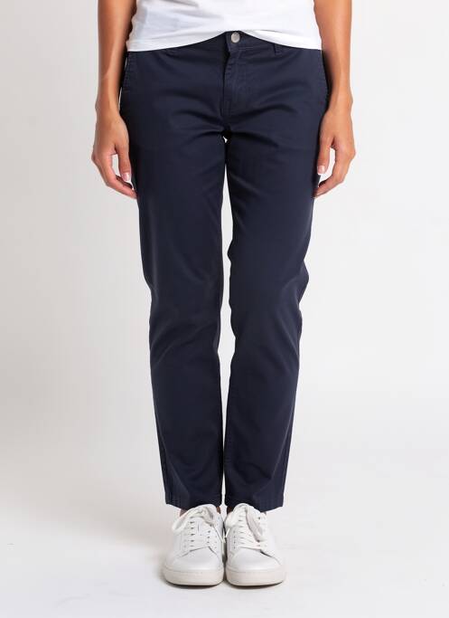 Pantalon chino țesătură poplin mărime normală albastru PARA MI femme