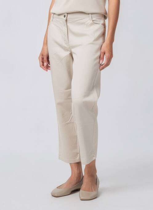 Pantalon 7/8 țesătură poplin mărime normală bej BETTY BARCLAY femme