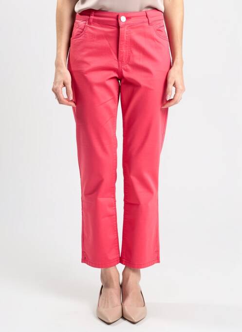 Pantalon trei sferturi țesătură poplin mărime normală roz PARA MI femme