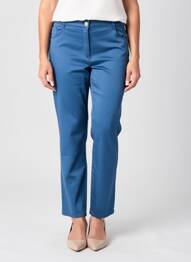 Pantalon slim elasticitate mărime normală albastru EAST DRIVE femme