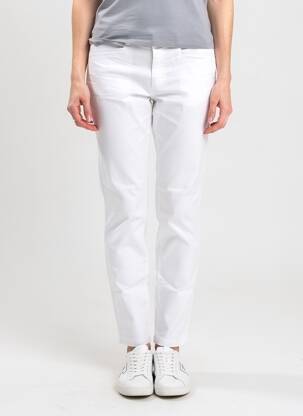 Pantalon chino țesătură poplin mărime normală alb PARA MI femeie