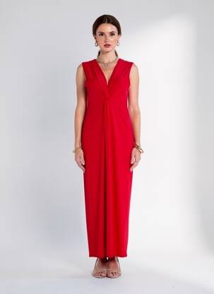 Salopetă-pantalon închidere cu fermoar la spate fără mâneci roșu ANDAMIO femeie