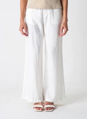Pantalon evazat talie cu cleme talie înaltă alb IT'S TABOO femeie