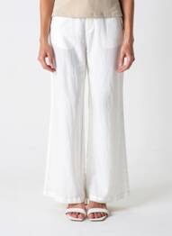 Pantalon evazat talie cu cleme talie înaltă alb IT'S TABOO femme