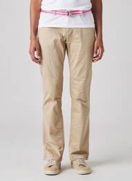 Pantalon chino țesătură poplin mărime normală bej TOMMY HILFIGER femme