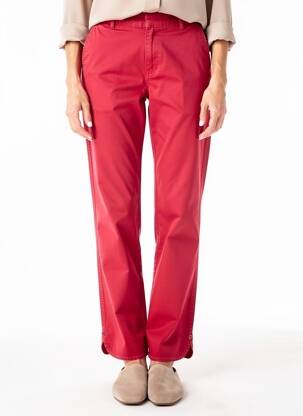 Pantalon chino țesătură poplin mărime normală roșu I.CODE (By IKKS) femeie