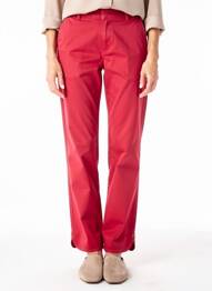 Pantalon chino țesătură poplin mărime normală roșu I.CODE (By IKKS) femme