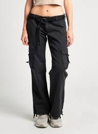 Pantalon cargo talie joasă talie joasă negru RWD femme