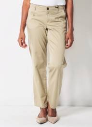Pantalon chino talie joasă talie joasă bej TOMMY HILFIGER femme