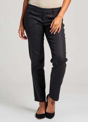 Pantalon slim țesătură poplin mărime normală negru I.CODE (By IKKS) femeie