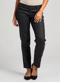 Pantalon slim țesătură poplin mărime normală negru I.CODE (By IKKS) femme
