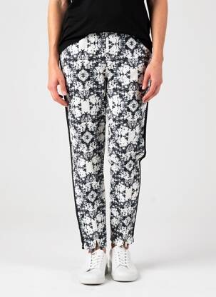 Pantalon chino broderie galoni laterali mărime normală gri MINIMUM femeie
