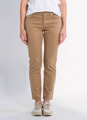 Pantalon slim țesătură poplin mărime normală maro KOCCA femeie