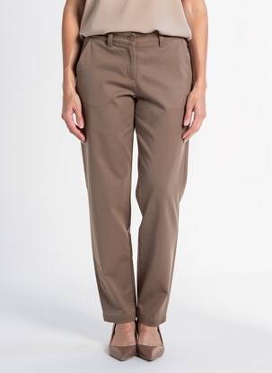 Pantalon chino închidere cu fermoar sub clapetă cu nasturi mărime normală maro PAKO LITTO femeie
