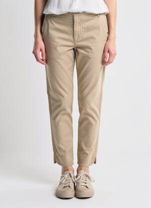 Pantalon chino țesătură poplin mărime normală bej I.CODE (By IKKS) femeie
