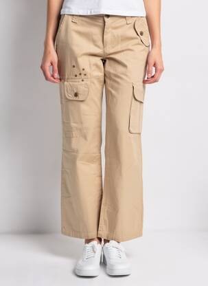 Pantalon cargo croială dreaptă mărime normală bej IKKS femeie