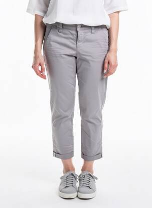 Pantalon 7/8 țesătură poplin talie joasă gri CHIPIE femeie