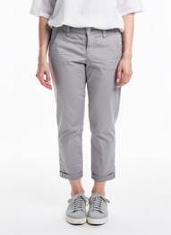 Pantalon 7/8 țesătură poplin talie joasă gri CHIPIE femme