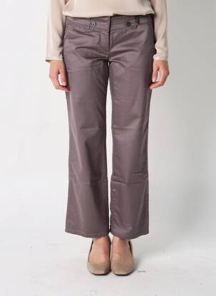 Pantalon drept țesătură poplin mărime normală gri IKKS femeie