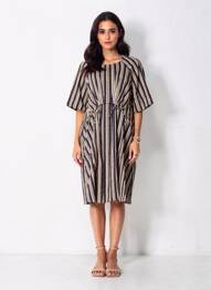 Rochie midi mâneci scurte mâneci scurte albastru RHUM RAISIN femeie
