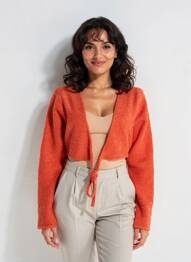 Cardigan petrecut elasticitate portocaliu RHUM RAISIN femeie