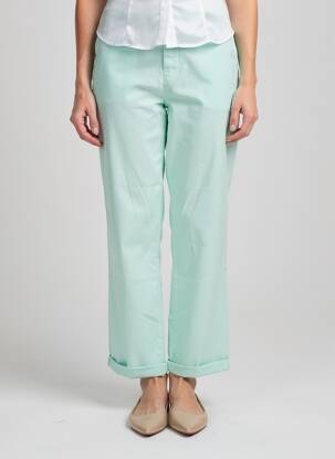 Pantalon drept talie elastică albastru HAPPY femeie