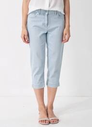 Pantalon trei sferturi buzunare albastru ZRS TIMELESS femme