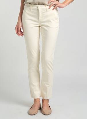 Pantalon chino țesătură poplin mărime normală bej HAPPY femeie