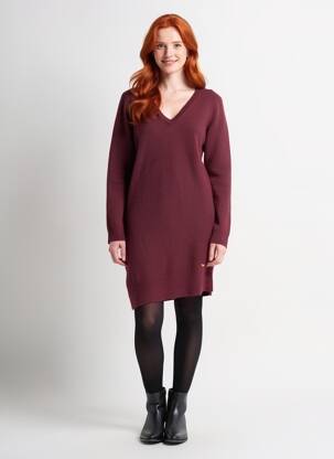 Rochie pulover croială dreaptă mâneci lungi roșu LPB femeie