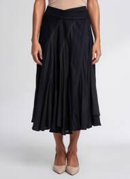 Fustă lungă croială evazată negru HIGH femme