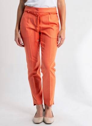 Pantalon slim talie elastică portocalie LAUREL femeie