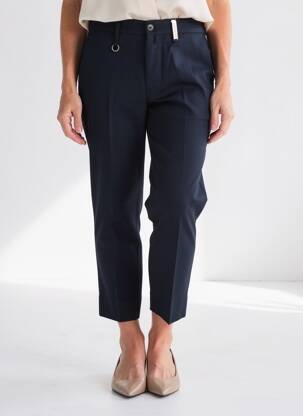Pantalon 7/8 închidere cu fermoar sub clapetă cu cârlig albastru HIGH femeie