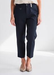 Pantalon 7/8 închidere cu fermoar sub clapetă cu cârlig albastru HIGH femme