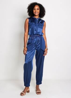 Salopetă-pantalon fără mâneci fără mâneci albastru HIGH femme