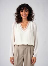 Top croială fluidă mâneci lungi bej PINKO femme