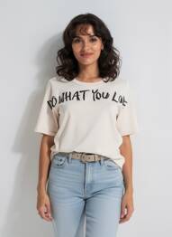 Tricou elasticitate mâneci scurte bej LUISA CERANO femme