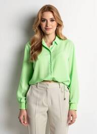 Cămașă țesătură crep mâneci lungi verde MARC CAIN femme